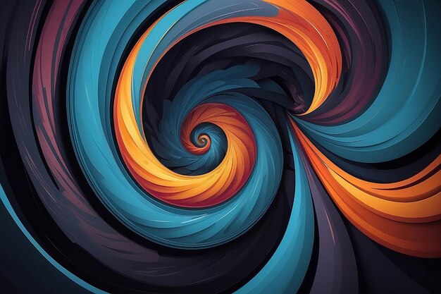 Dark abstract spiral swirl twirl and vortex shapes