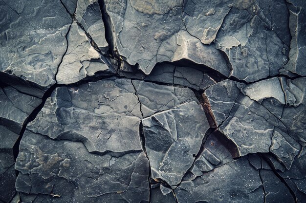 Dark aged cliff face with cracks and layers Texture of mountains