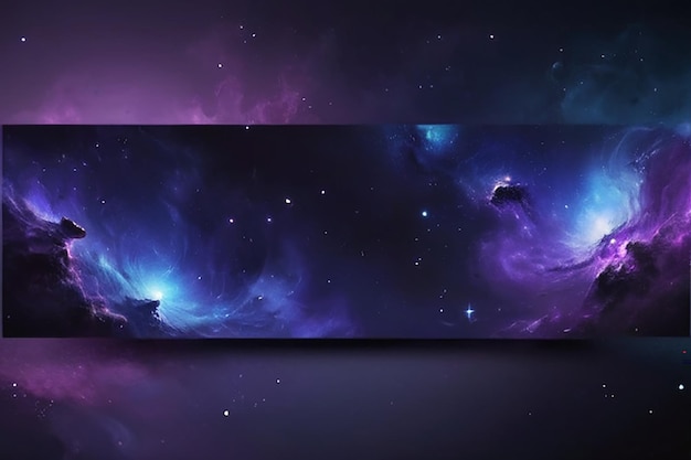 Photo the dark background of a fantasy galaxy with purple and blue colors
