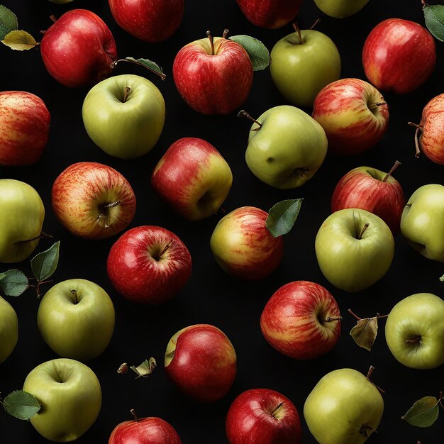 Dark Background Fresh Apples