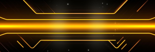 Photo on dark background golden lines banner