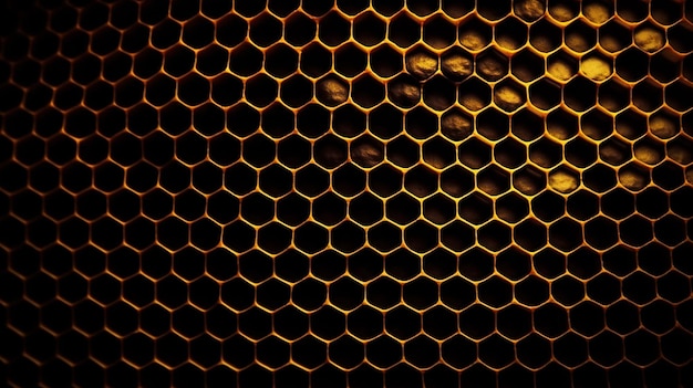 Photo the dark background of a honeycomb