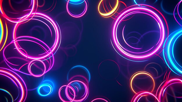Dark background illuminated by vibrant neon circles e a bdb ad c b f d bb jpg