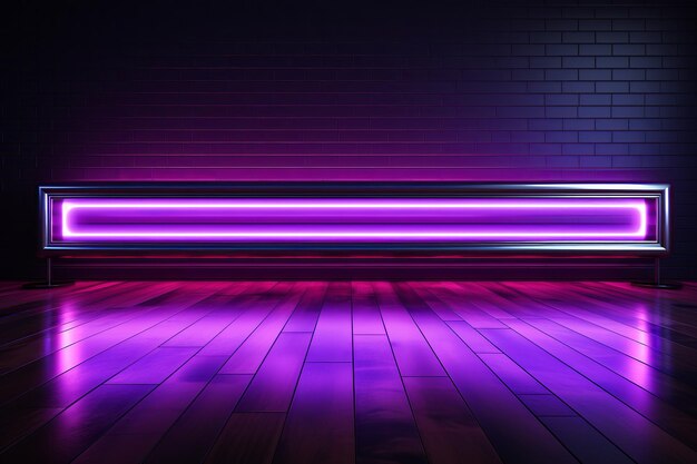 Dark background is reflected in purple light neon line generative ai