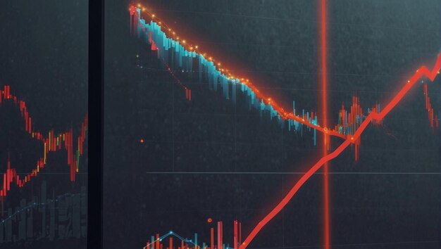 어두운 배경에서 여러 그래프 곡선이 교차하여 금융 지표에 대한 정보를 제공합니다.