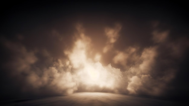 Dark background with clouds and smoke in the sky