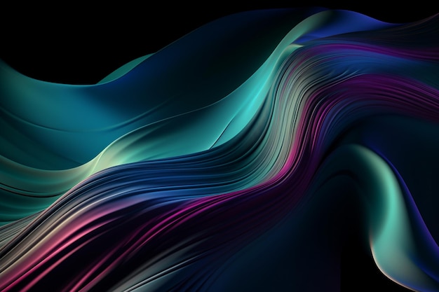 A dark background with a colorful wave.