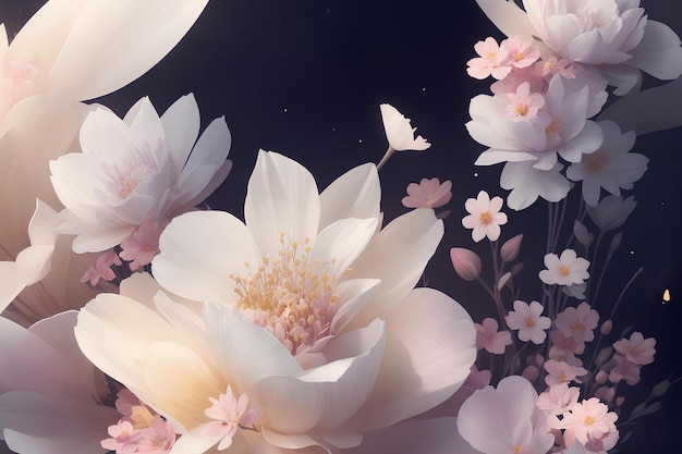 Dark background with flowers AI