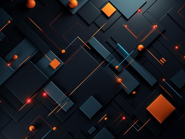 Dark background with geometric designs AI Generation