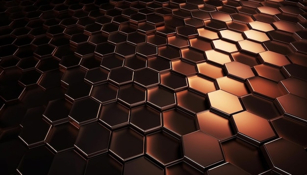 A dark background with hexagons and the word honey on it