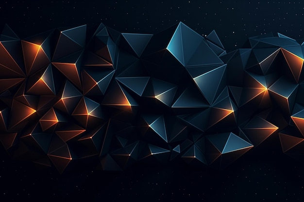 A dark background with triangles modern technological background Geometric background Generative AI