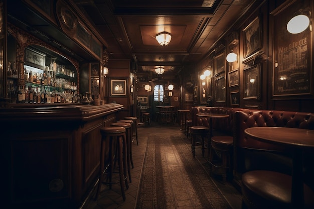 The dark bar at the olde english pub