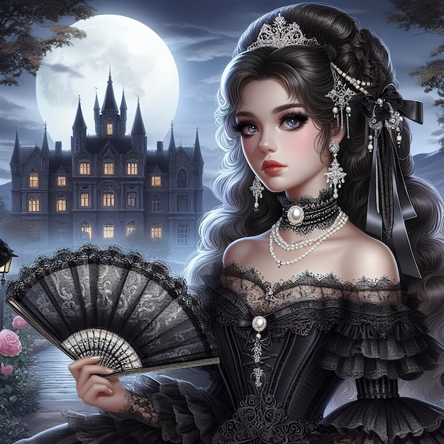 Dark beautiful gothic princess