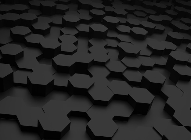 Premium Photo | Dark black abstract hexagonal concept background with ...