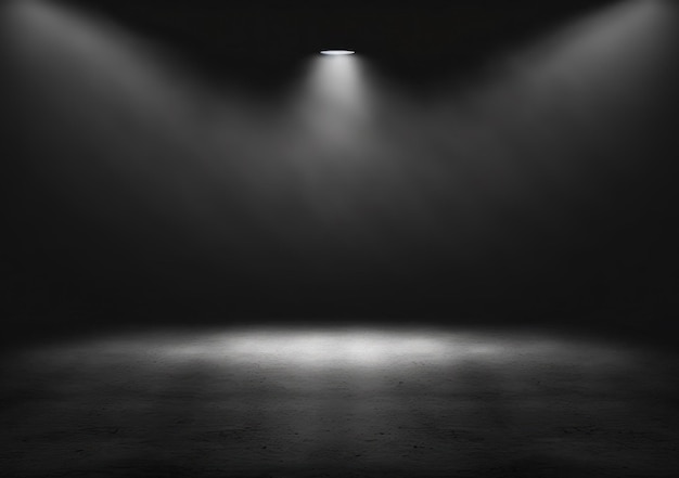 Photo dark black empty room scene with spotlight