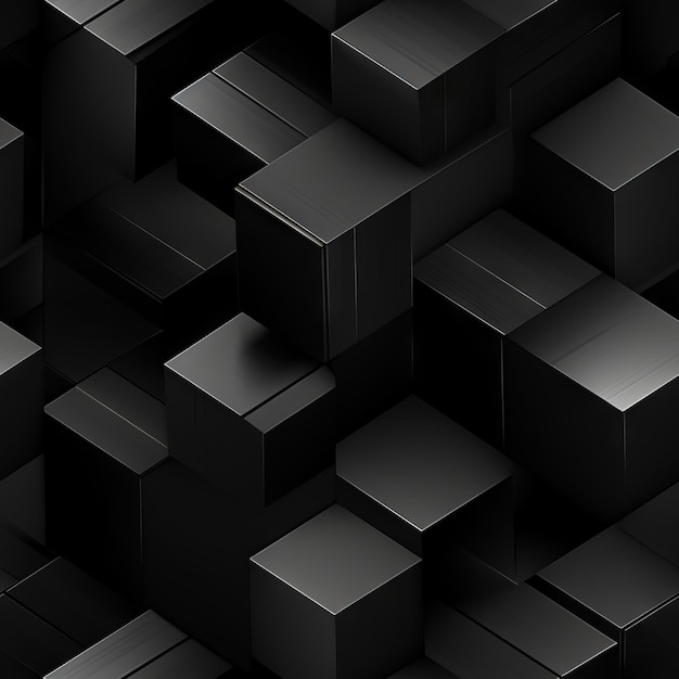 Photo dark black geometric grid background modern dark abstract texture seamless pattern