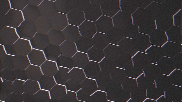 Dark black hex grid background, abstract background. Elegant and luxury style 3D illustration for business and corporate template