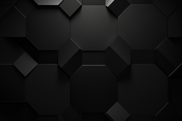 Dark black hexagonal background design