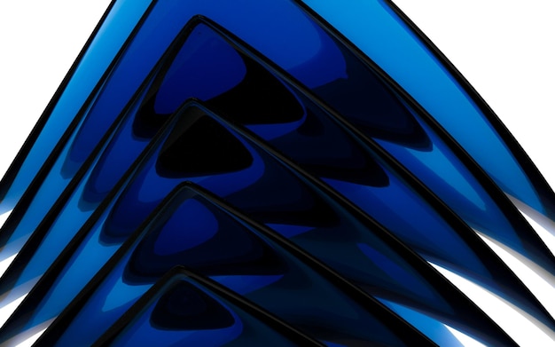 写真 暗い青い抽象的なガラスの形の背景に反射
