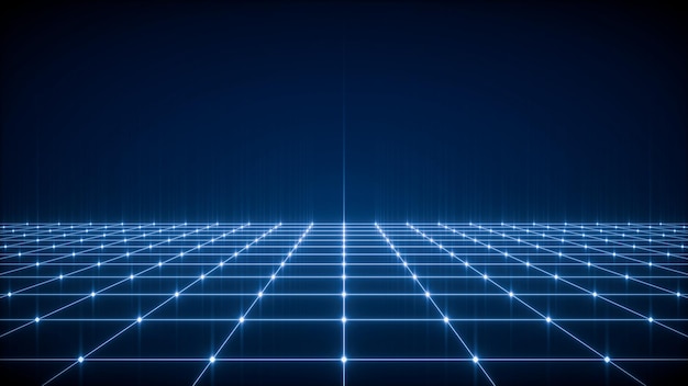 Dark blue abstract technology background of futuristic modern tech space grid wallpaper 3D