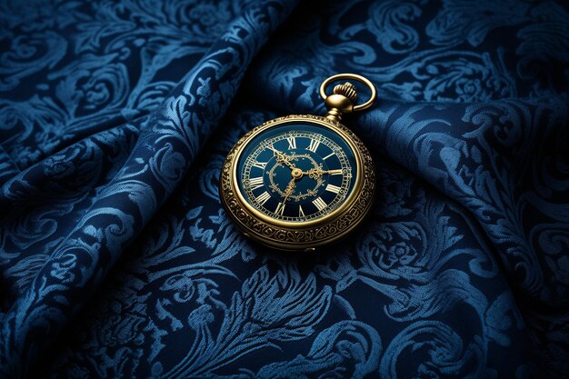 Photo dark blue antique pocket watch