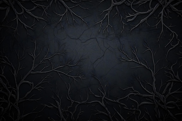 Dark blue background with black tree branches