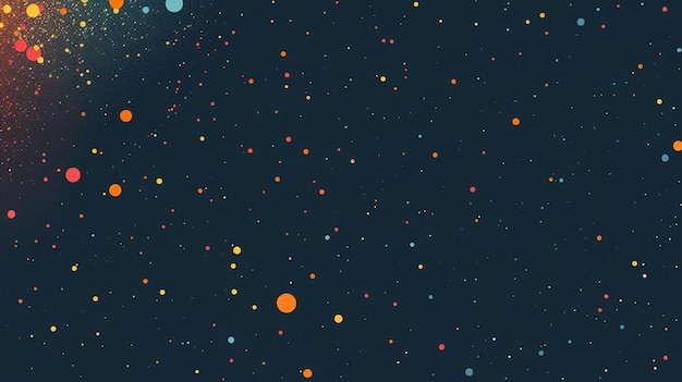 a dark blue background with colorful dots and dots