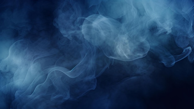 Dark blue background with decorative stucco smoke