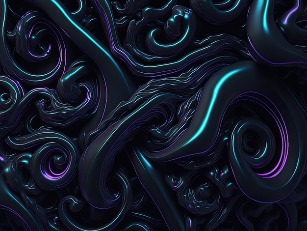 A dark blue background with swirls and swirls.