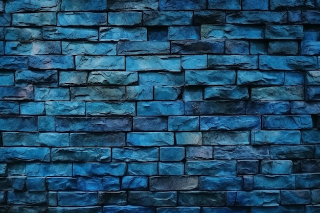 Dark blue brick wall texture generative ai