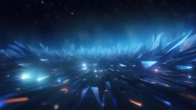 Dark blue futuristic hitech crystal abstract background Generative AI design