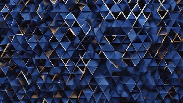 Dark blue geometric triangles pattern abstract background