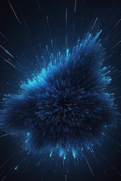 Dark blue and glow particle abstract background Generative AI