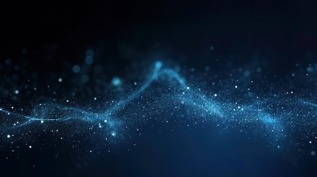 Dark blue and glow particle abstract background