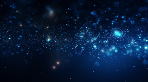 Photo dark blue and glow particle abstract background