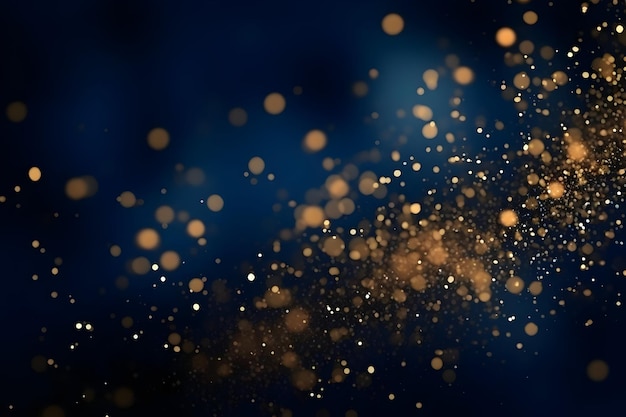 Dark blue and gold glitter background High resolution