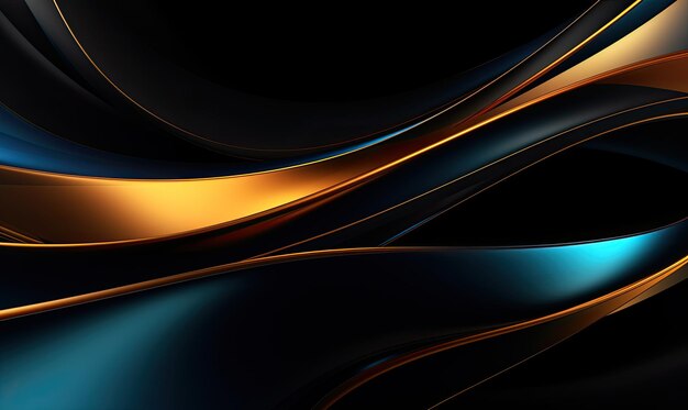 Dark blue and golden abstract background 3d rendering 3d illustration