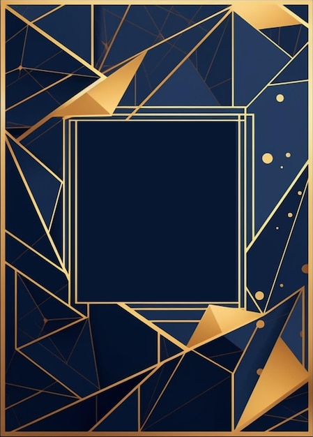 dark blue and golden birthday wedding invitation