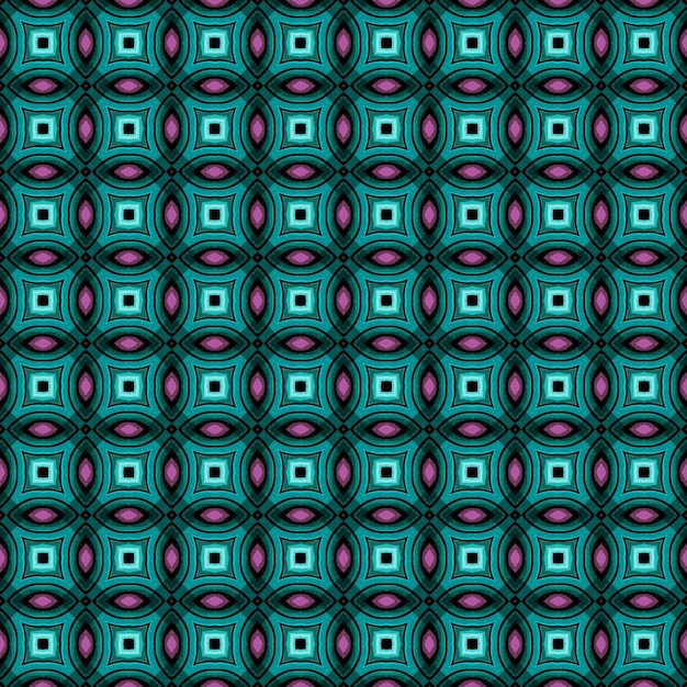 A dark blue and green background with a pattern of circles and stars.