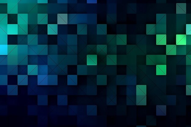 Dark Blue Green vector backdrop with rhombus Ai Generative