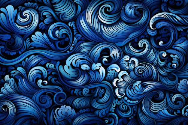 Dark blue hand draw wallpaper