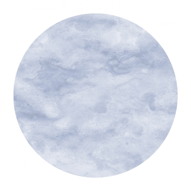 Dark blue hand drawn watercolor circular frame background texture with stains