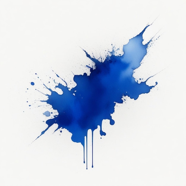 Dark Blue ink stain on a white background