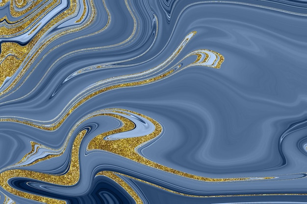 Dark blue marble background with gold lining