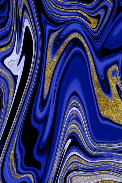 Dark blue marble background with gold lining