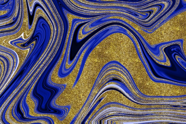 Dark blue marble background with gold lining