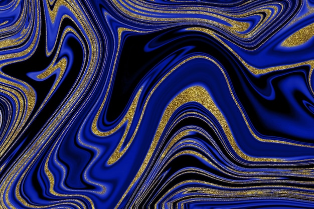 Dark blue marble background with gold lining