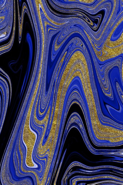 Dark blue marble background with gold lining