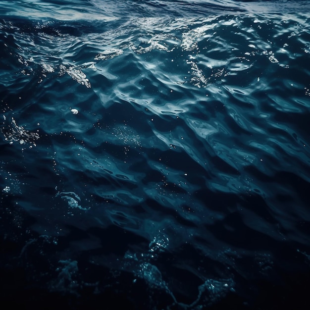 Dark blue ocean surface underwater