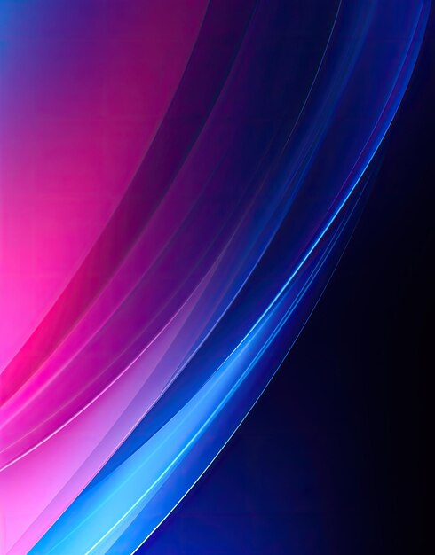 Dark blue and pink light lines neon gradient abstract background with sleek modern